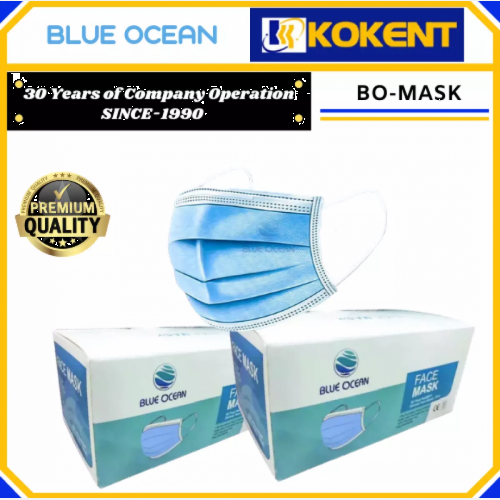 【FACE MASK】Blue Ocean 50 Pcs Per Pack Disposable 3ply Face Mask Light And Non Woven Material (TBS)