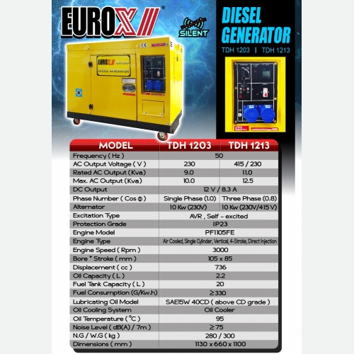 EUROX TDH1203   TDH1213 (L) SILENT DIESEL GENERATOR