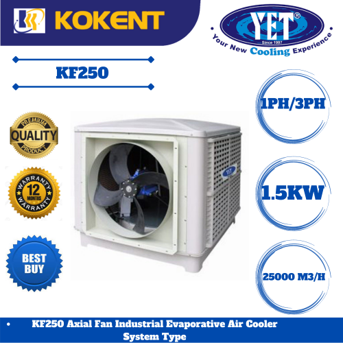 YET AXIAL FAN INDUSTRIAL EVAPORATIVE AIR COOLER SYSTEM TYPE KF250