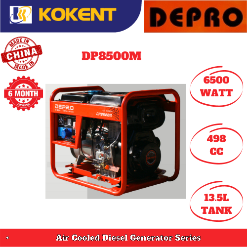 Depro Air Cooled Open Frame Diesel Generator DP8500M