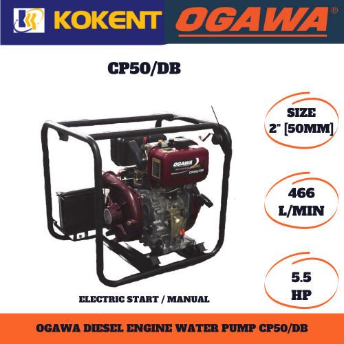 OGAWA DIESEL ENGINE WATER PUMP CP50/DB [ELECTRIC START]
