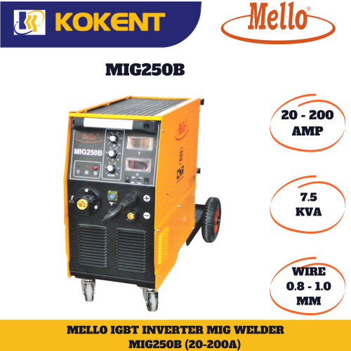 MELLO MIG250B(IGBT) 1PH INVERTER CO2 GAS SHIELD WELDING MACHINE