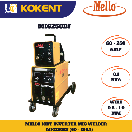 MELLO MIG250BF(IGBT)1PH/2PH INVERTER CO2 GAS SHIELD WELDING MACHINE