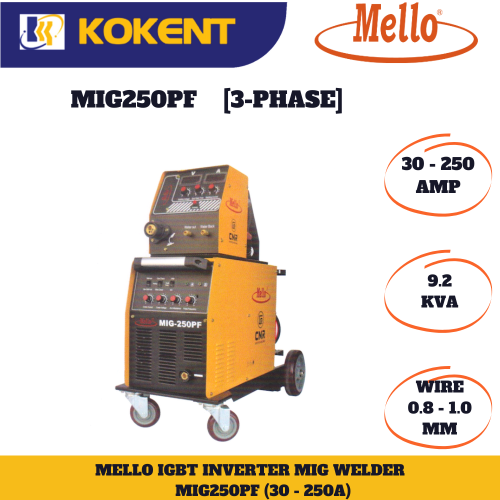 MELLO MIG250PF(IGBT)3PH INVERTER SINGLE PULSE WELDING MACHINE