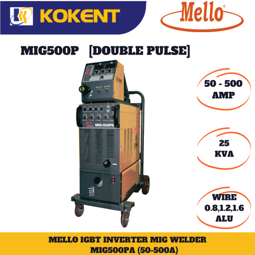 MELLO MIG500PA(IGBT) 3 PHASE PULSE INVERTER WELDING MACHINE