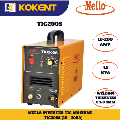 MELLO TIG200S 1PHASE INVERTER TIG MACHINE