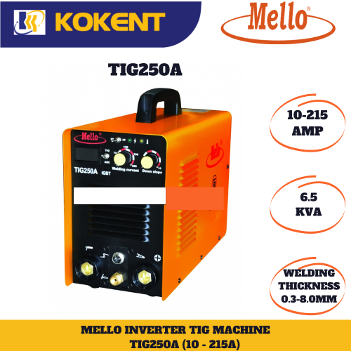 MELLO TIG250A(IGBT) 1 PHASE TIG WELDING MACHINE