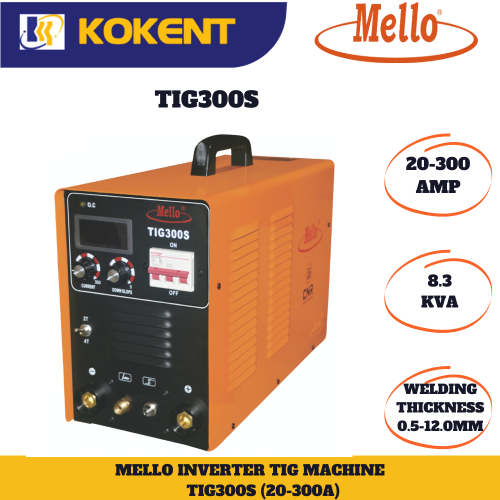 MELLO TIG300S 3 PHASE INVERTER TIG MACHINE