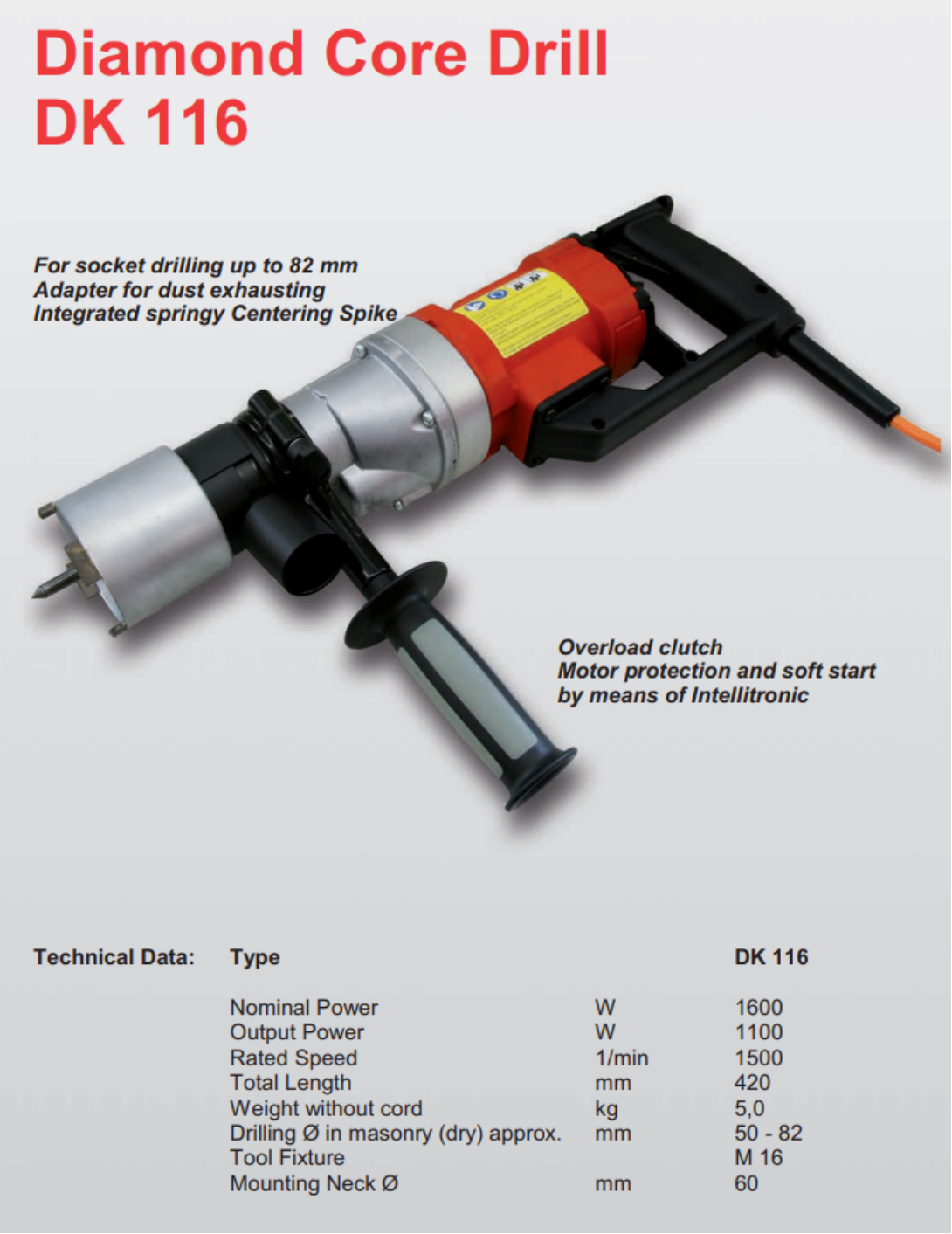 Weka Diamond Core Drill DK116