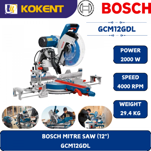 BOSCH HEAVY DUTY SLIDING MITRE SAW GCM12GDL (2000W,12
