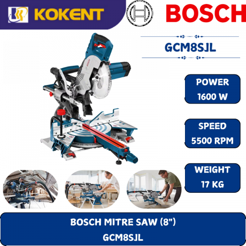 BOSCH HEAVY DUTY SLIDING MITRE SAW GCM8SJL (1600W,8