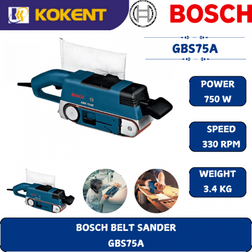 BOSCH HEAVY DUTY BELT SANDER GBS75A (710W,75MM,3.2KG)