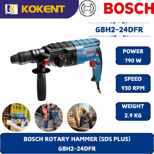 BOSCH HEAVY DUTY ROTARY HAMMER GBH2-24DFR (790W,930RPM,2.9KG)