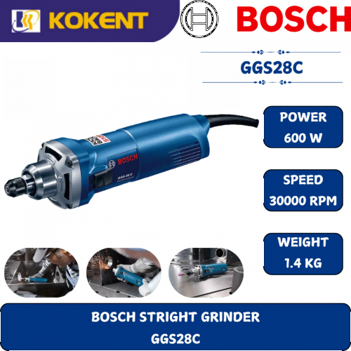 BOSCH HEAVY DUTY STRAIGHT GRINDER GGS28C (600W,8MM.30000RPM,1.4KG)