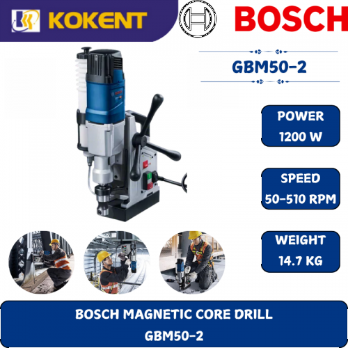 BOSCH HEAVY DUTY MAGNETIC CORE DRILL GBM50-2 (1200W,510RPM,M16,14.7KG)