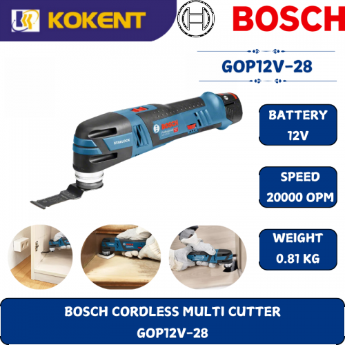 BOSCH HEAVY DUTY CORDLESS MULTI CUTTER GOP12V-28 (12V,20000RPM,0.81KG