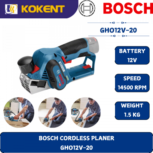 BOSCH HEAVY DUTY CORDLESS PLANER GHO12V-20 (12V,14500RPM,1.5KG)