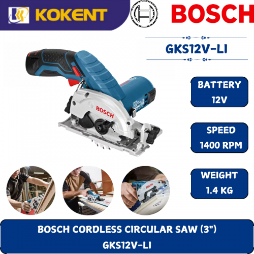 BOSCH HEAVY DUTY CORDLESS CIRCULAR SAW GKS12V-LI (12V,1400RPM,3