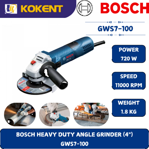BOSCH HEAVY DUTY ANGLE GRINDER GWS7-100 (720W,4