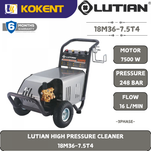 LUTIAN HIGH PRESSURE CLEANER 18M36-7.5T4 [INDUSTRY TYPE] [7500W,248BAR,16 L/MIN,85.8KG]