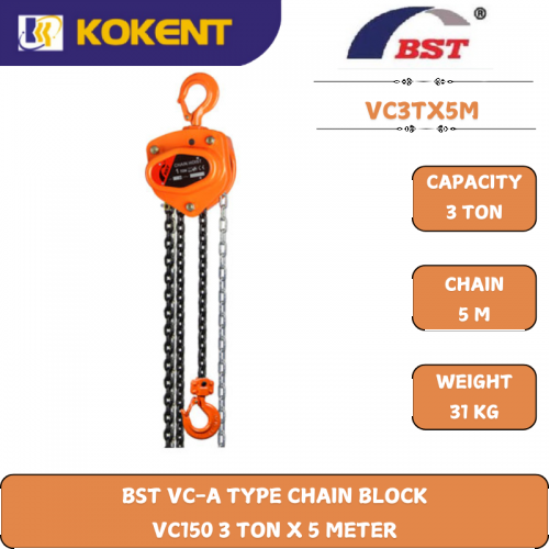 BST VC-A TYPE CHAIN BLOCK  VC150 3 TON X 5 METER VC3TX5M
