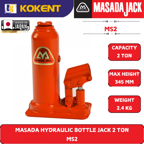 MASADA HYDRAULIC BOTTLE JACK 2 TON  MS2
