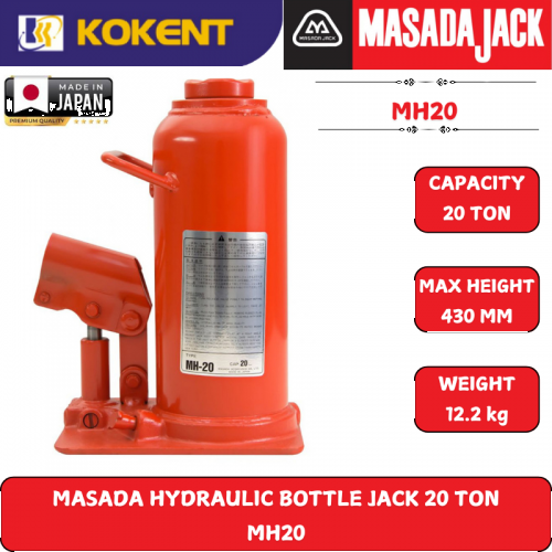 MASADA HYDRAULIC BOTTLE JACK 20 TON  MH20