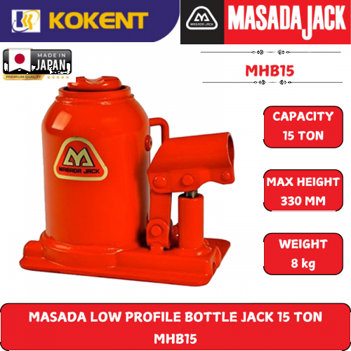 MASADA LOW PROFILE BOTTLE JACK 15 TON  MHB15