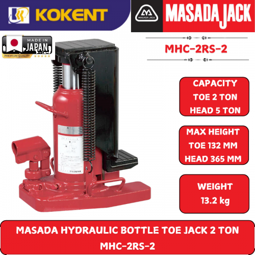 MASADA HYDRAULIC BOTTLE TOE JACK 2 TON  MHC-2RS-2
