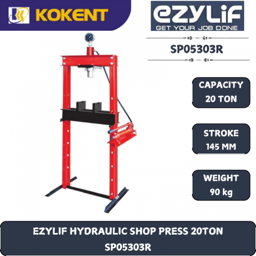 EZYLIF HYDRAULIC SHOP PRESS 20TON SP05303R