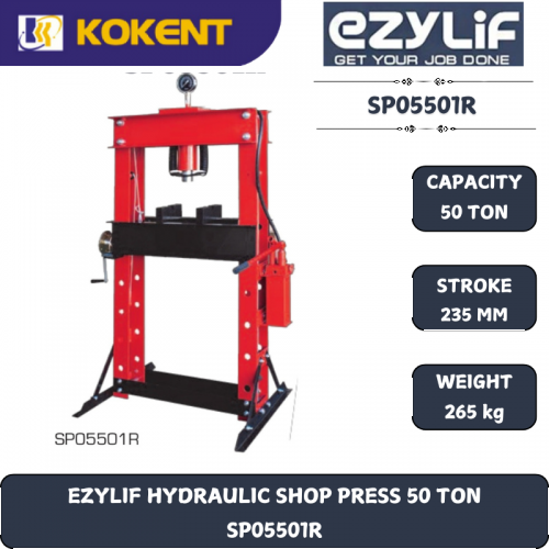 EZYLIF HYDRAULIC SHOP PRESS 50 TON  SP05501R