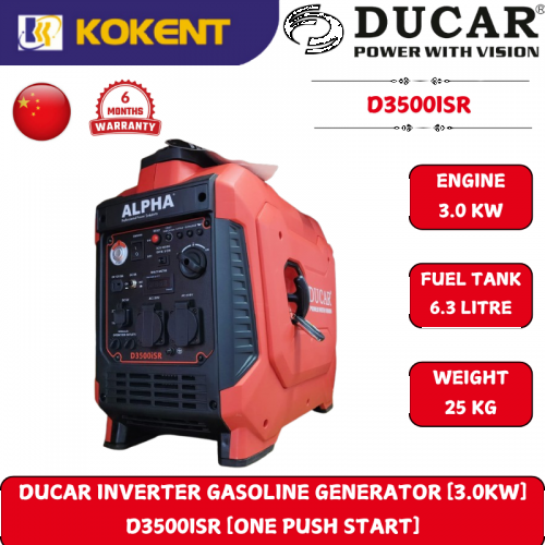 DUCAR INVERTER GASOLINE GENERATOR [3.0KW] D3500ISR [ONE PUSH START]