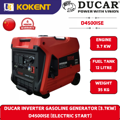 DUCAR INVERTER GASOLINE GENERATOR [3.7KW] D4500ISE [ELECTRIC START]