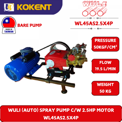 WULI (AUTO) SPRAY PUMP C/W 2.5HP MOTOR  WL45AS2.5X4P
