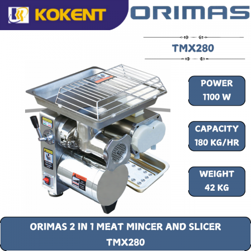 ORIMAS 2 IN 1 MEAT MINCER AND SLICER  TMX280