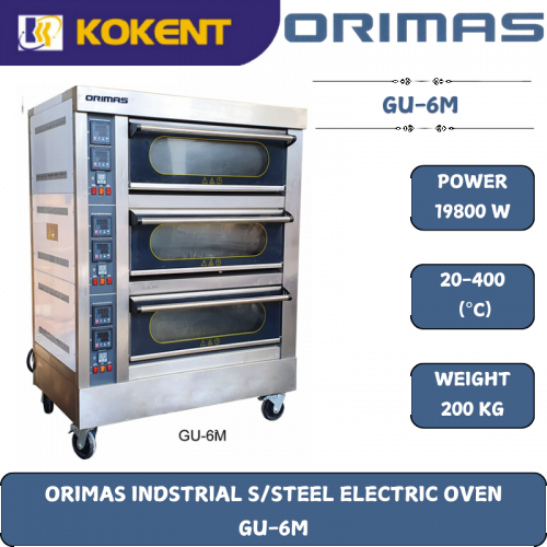 ORIMAS INDSTRIAL S/STEEL ELECTRIC OVEN  GU-6M