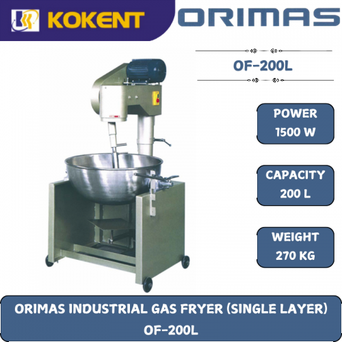 ORIMAS INDUSTRIAL GAS FRYER (SINGLE LAYER)  OF-200L