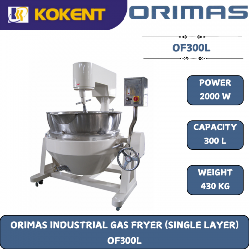ORIMAS INDUSTRIAL GAS FRYER (SINGLE LAYER)  OF300L
