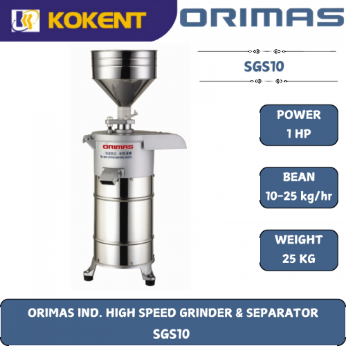 ORIMAS IND. HIGH SPEED GRINDER & SEPARATOR  SGS10
