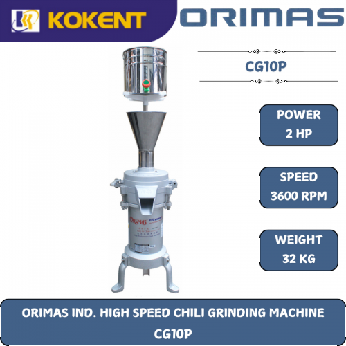 ORIMAS IND. HIGH SPEED CHILI GRINDING MACHINE  CG10P