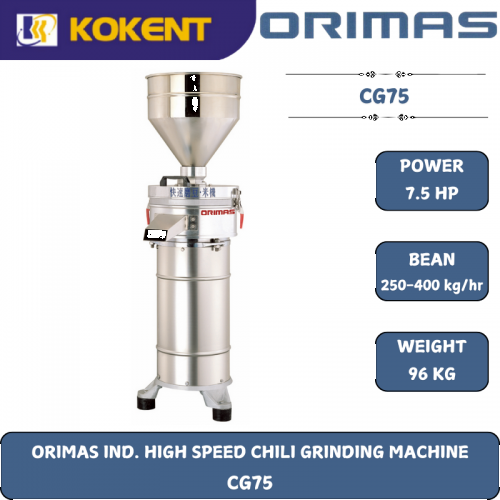 ORIMAS IND. HIGH SPEED CHILI GRINDING MACHINE  CG75
