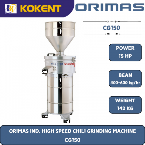 ORIMAS IND. HIGH SPEED CHILI GRINDING MACHINE  CG150