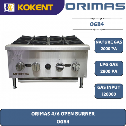 ORIMAS 4/6 OPEN BURNER  OGB4