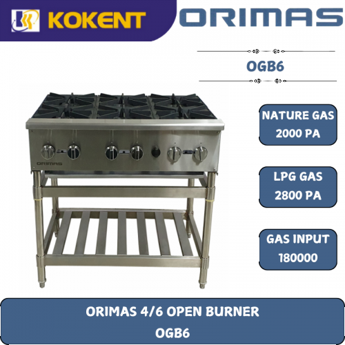 ORIMAS 4/6 OPEN BURNER  OGB6