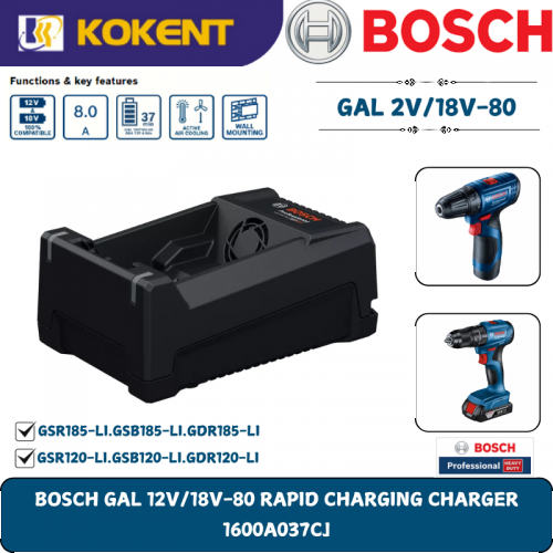 BOSCH GAL 12V/18V-80 RAPID CHARGING CHARGER 1600A037CJ