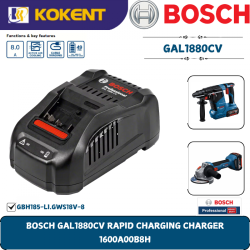 BOSCH GAL1880CV RAPID CHARGING CHARGER 1600A00B8H