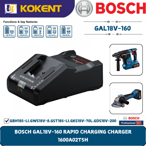 BOSCH GAL18V-160 RAPID CHARGING CHARGER 1600A02T5H