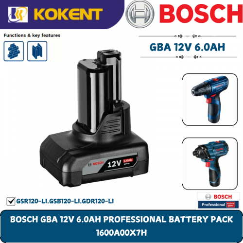 BOSCH GBA 12V 6.0AH PROFESSIONAL BATTERY PACK 1600A00X7H