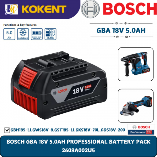 BOSCH GBA 18V 5.0AH PROFESSIONAL BATTERY PACK 2608A002U5