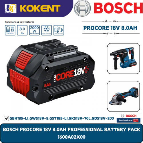 BOSCH PROCORE 18V 8.0AH PROFESSIONAL BATTERY PACK 1600A02X00